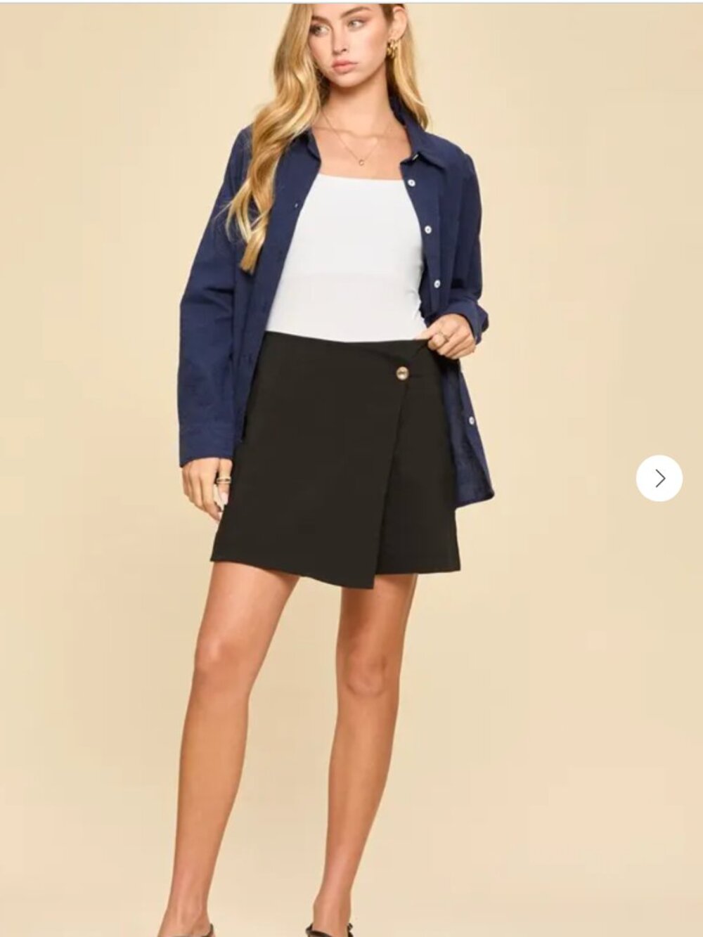 Dear Scarlett Women's BLACK Pull-On Skort - Sleek Casual Size LARGE
